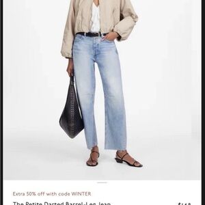 Madewell Edmonton Blue Barrel Leg Denim Jeans 29